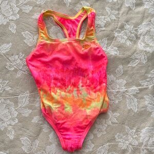 Speedo one piece Neon Pink and Yellow Swimsuit bathing suit Sz 4